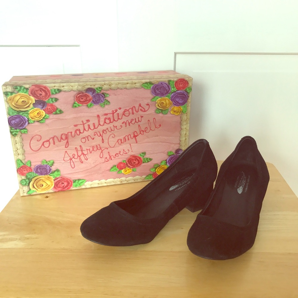 Jeffrey Campbell Black Suede Block Heels